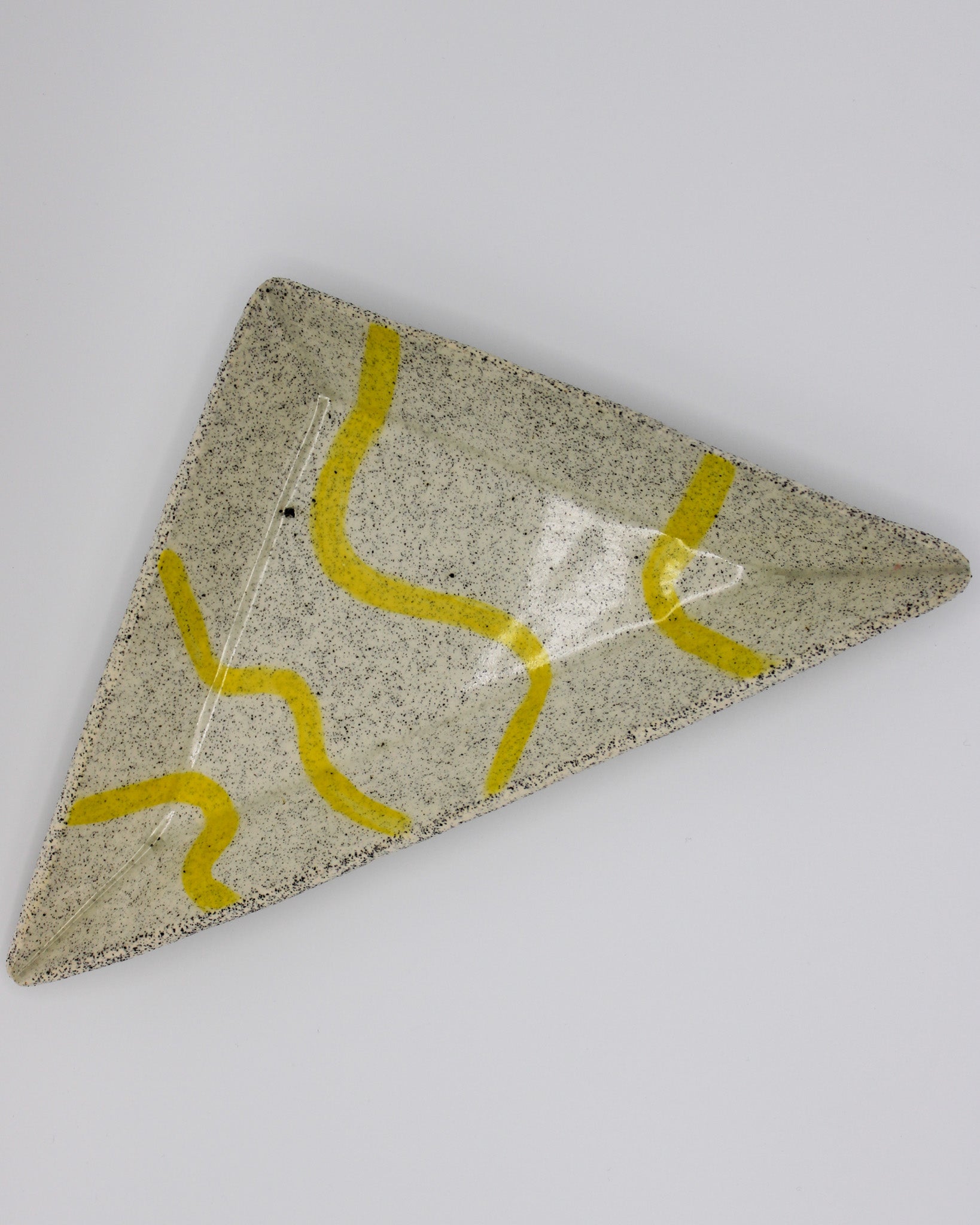 Yellow Squiggle Salt and Pepper Triangle Tray