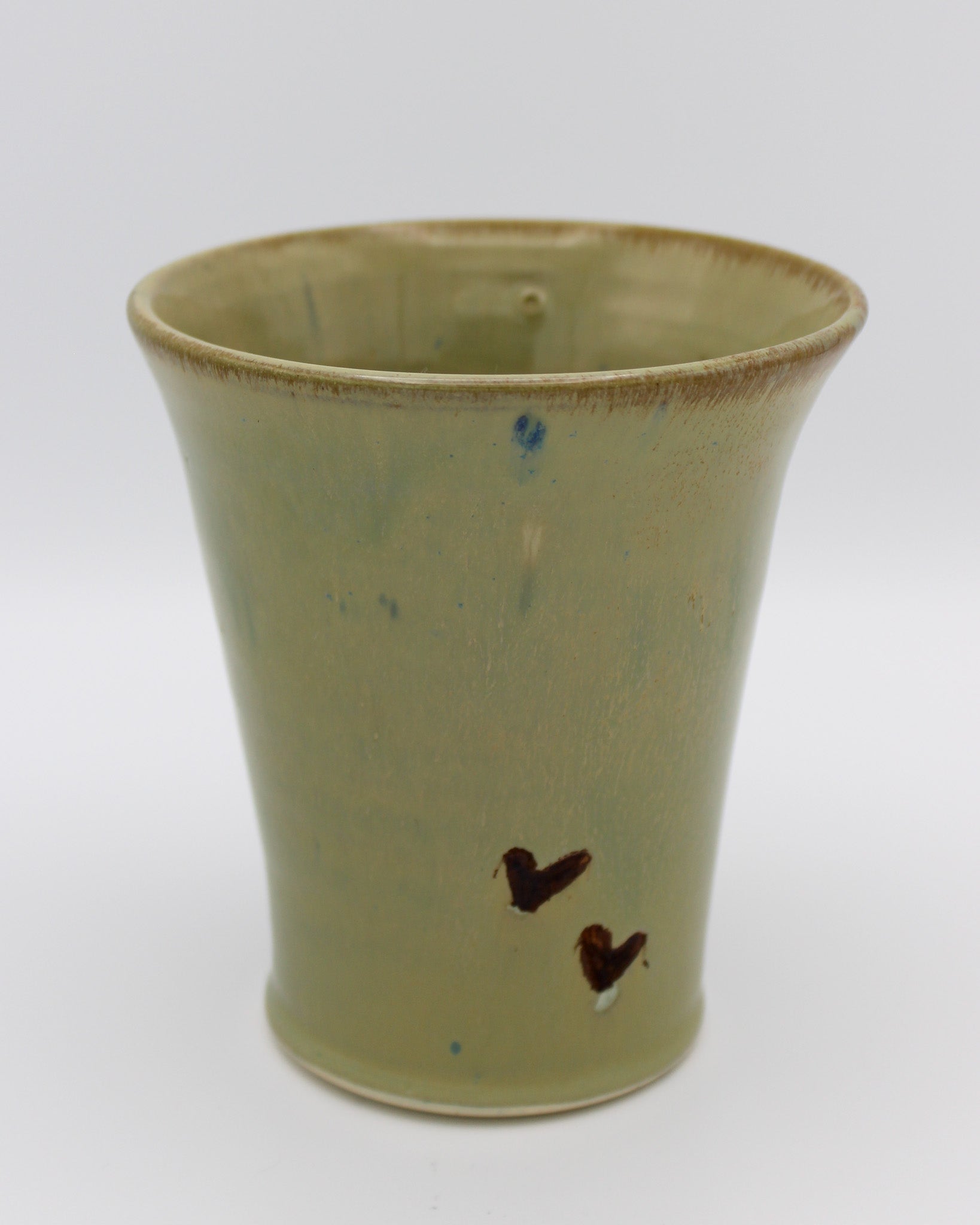 Iron Heart Vase, Rustic Green